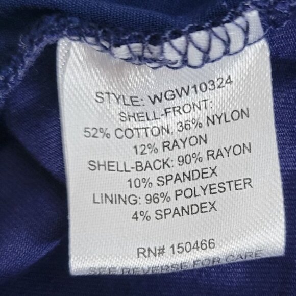 Market & Spruce Sz Large Blue Crochet Lace Lined Back Zip Short Sleeve Blouse - Picture 5 of 8